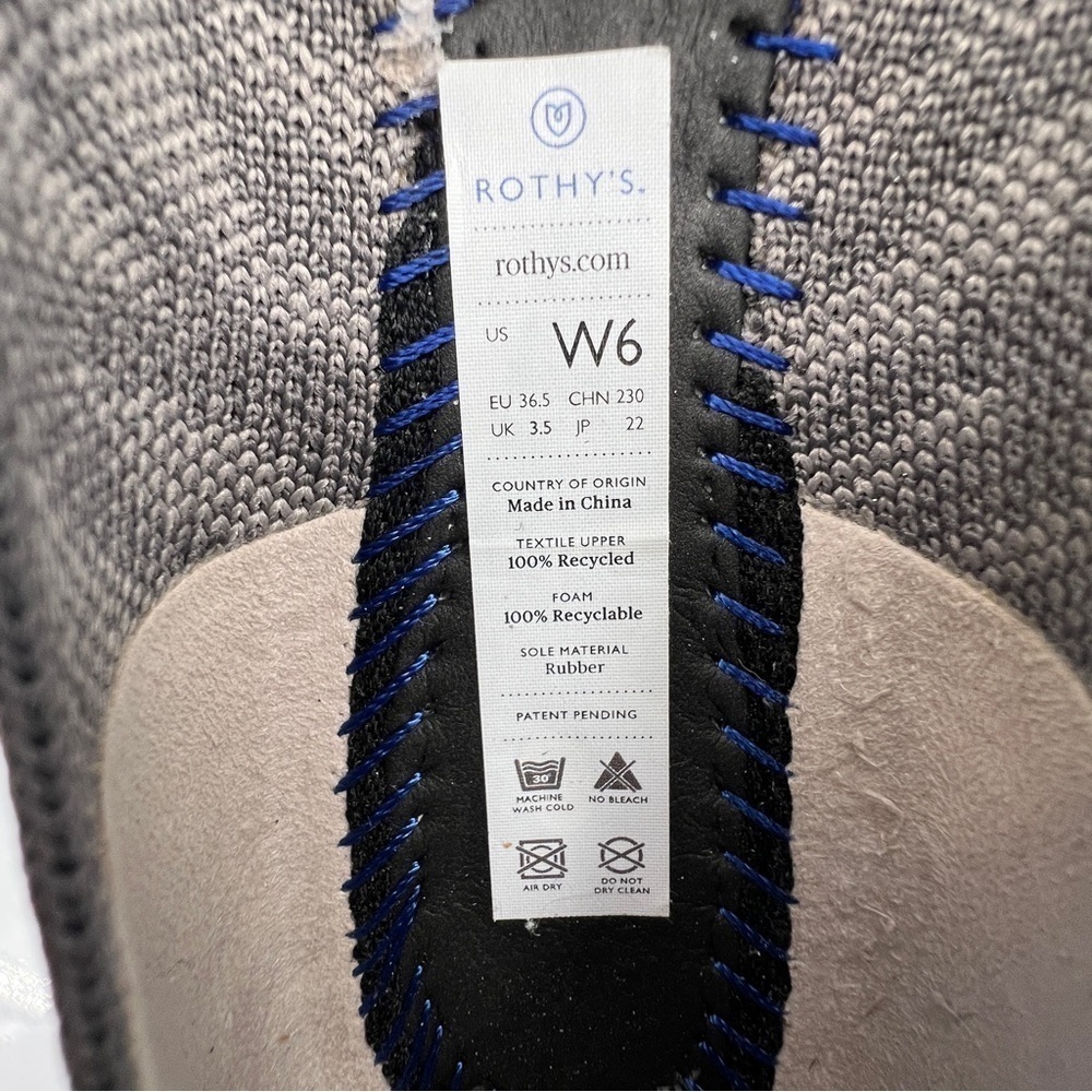 Rothy’s Gray On Gray The Point Zebra Striped Slip… - image 2